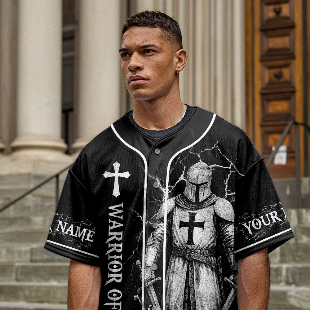 I Am His Warrior Custom Name Baseball Jersey