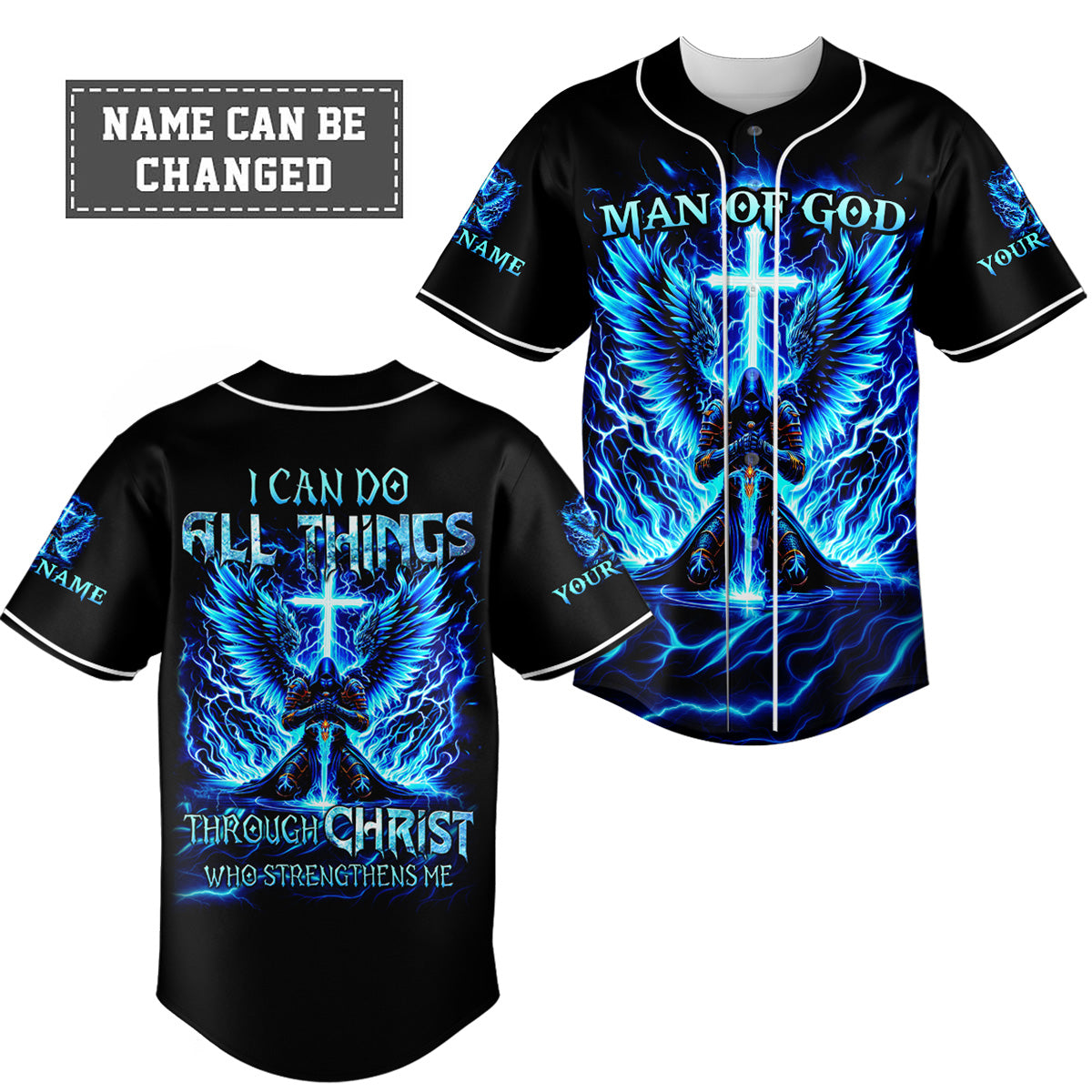 I Can Do All Things Lion Custom Name Baseball Jersey