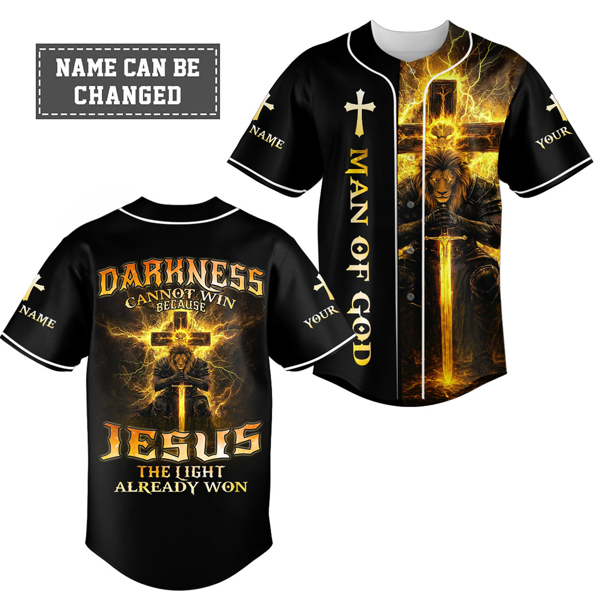 Darkness Cannot Win Custom Name Baseball Jersey