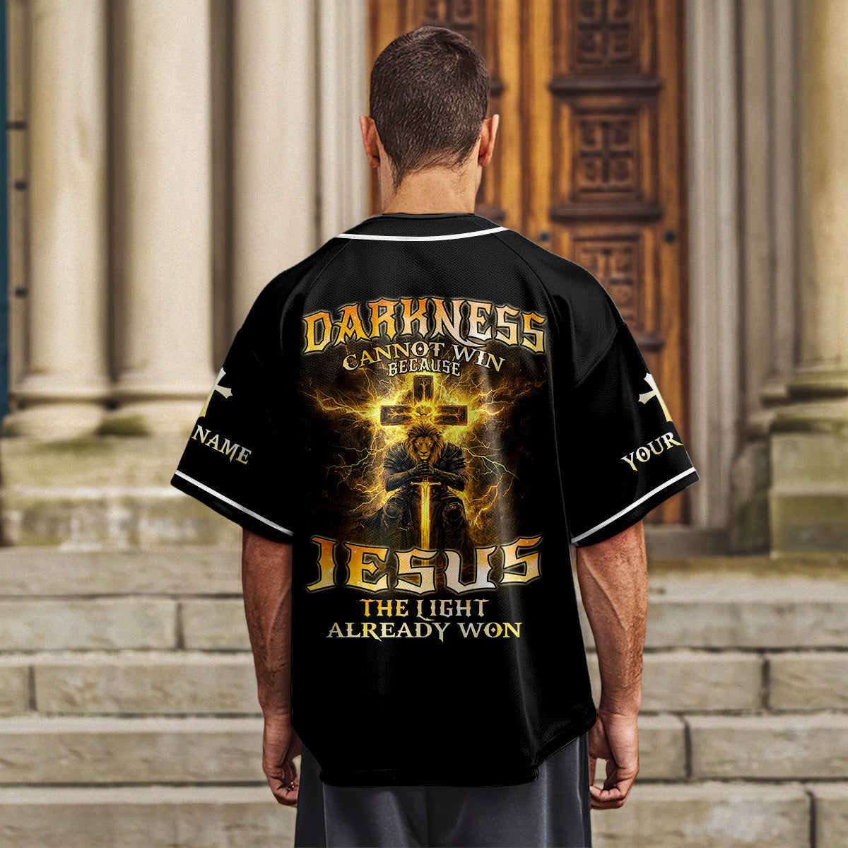 Darkness Cannot Win Custom Name Baseball Jersey