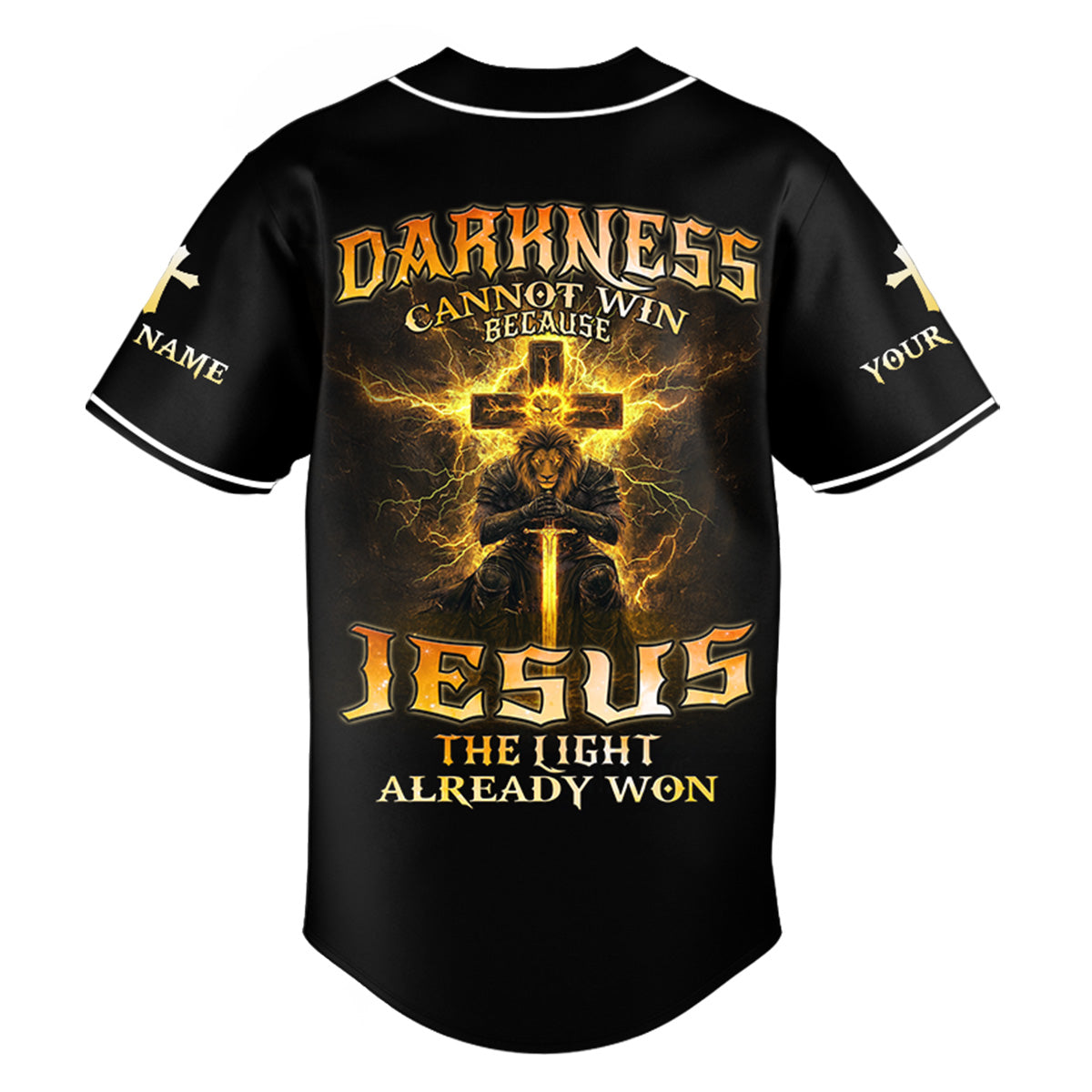 Darkness Cannot Win Custom Name Baseball Jersey