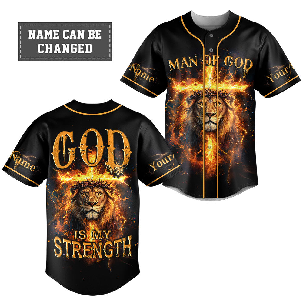 God Is My Strength Custom Name Baseball Jersey