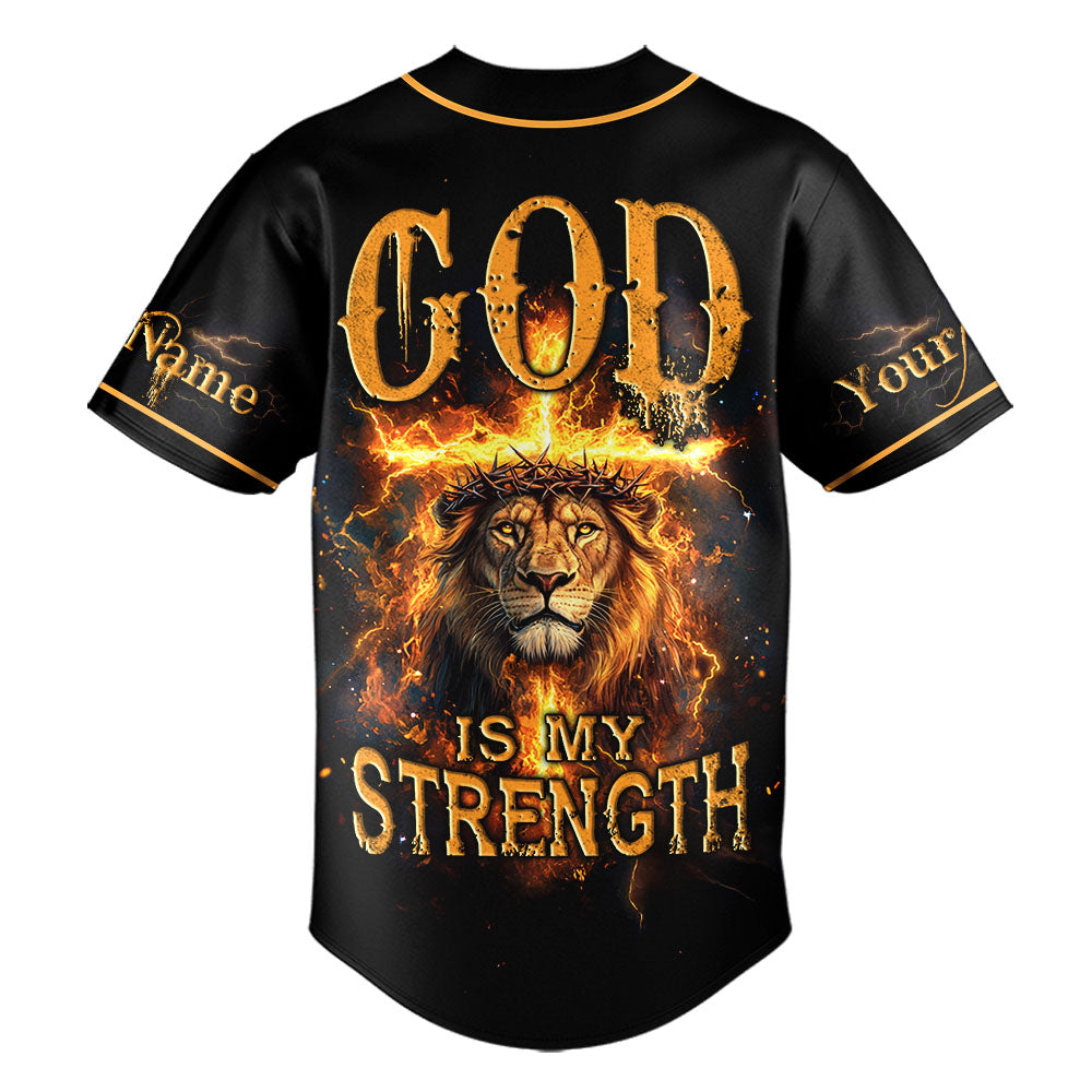 God Is My Strength Custom Name Baseball Jersey