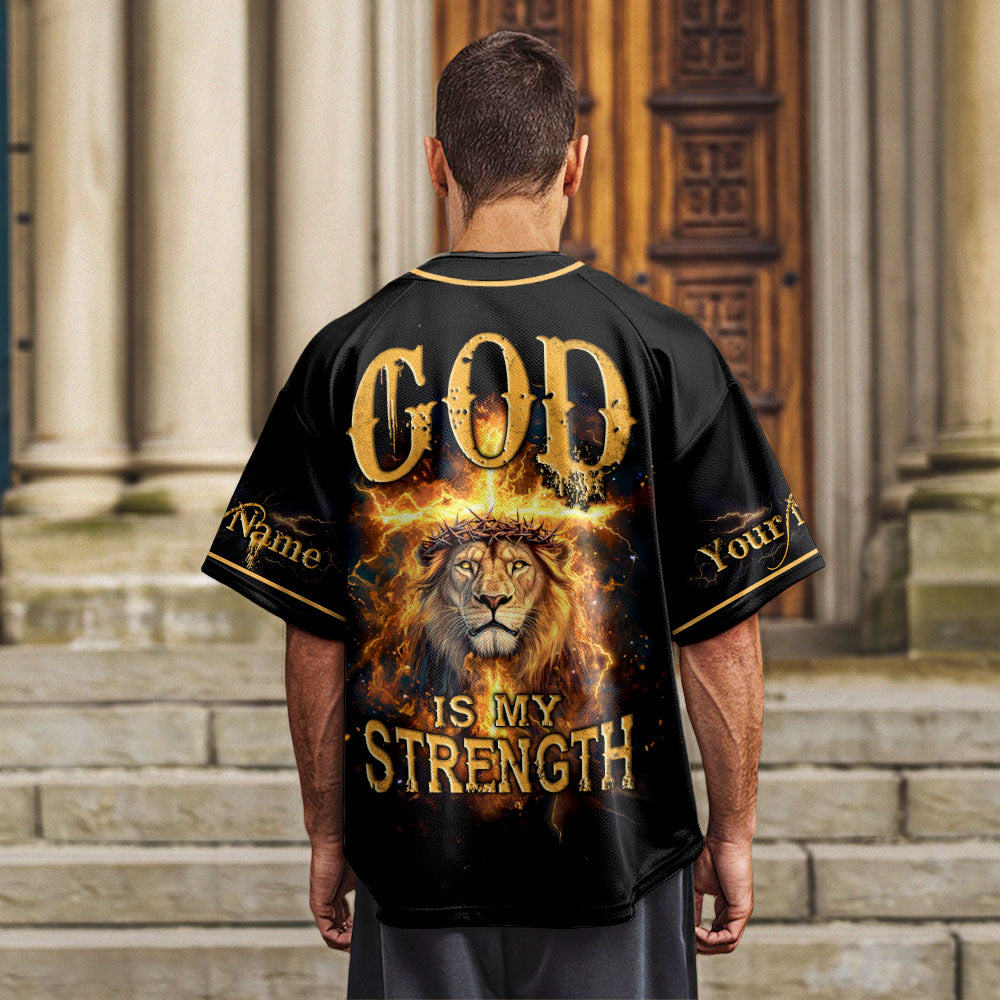 God Is My Strength Custom Name Baseball Jersey