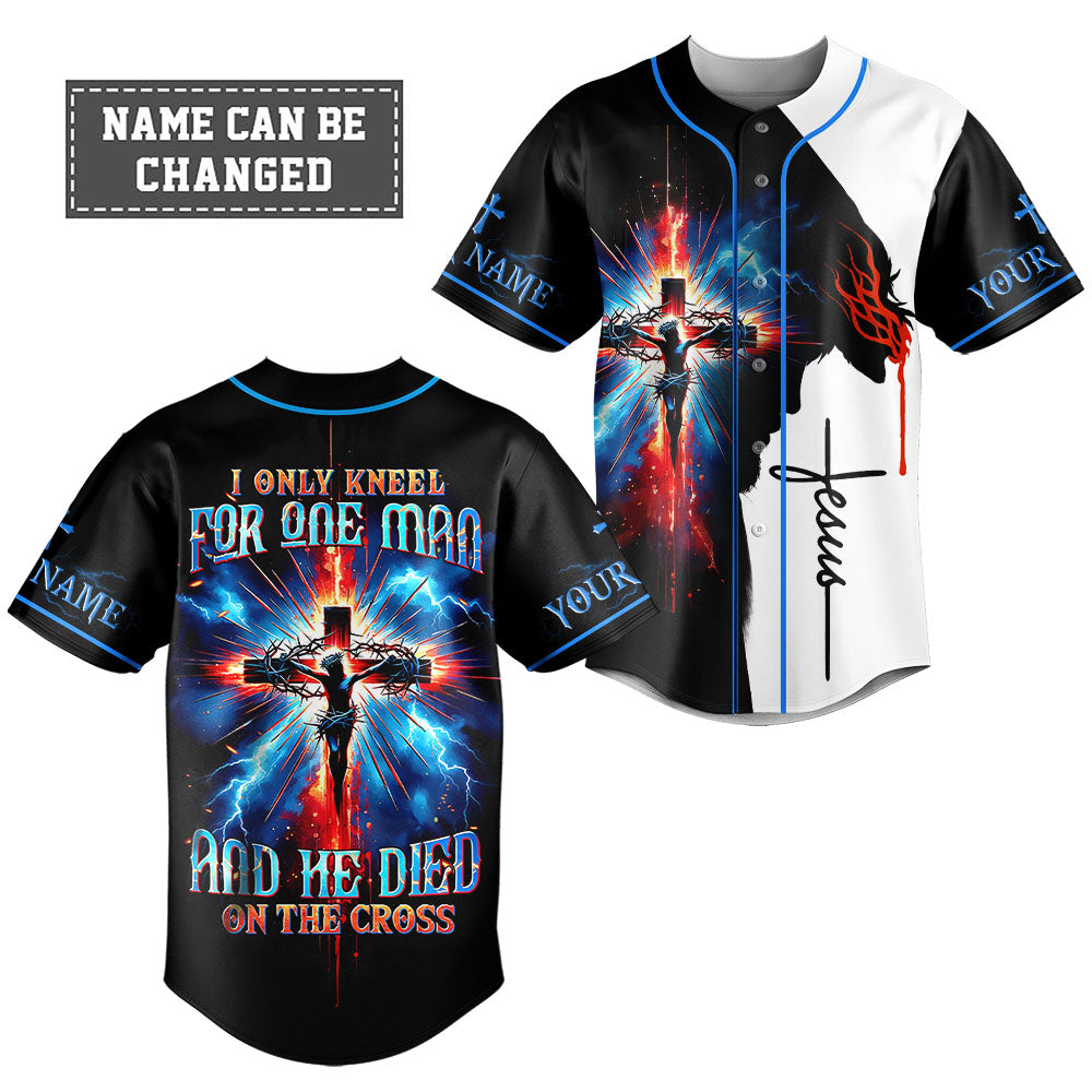 I Only Kneel For One Man Custom Name Baseball Jersey