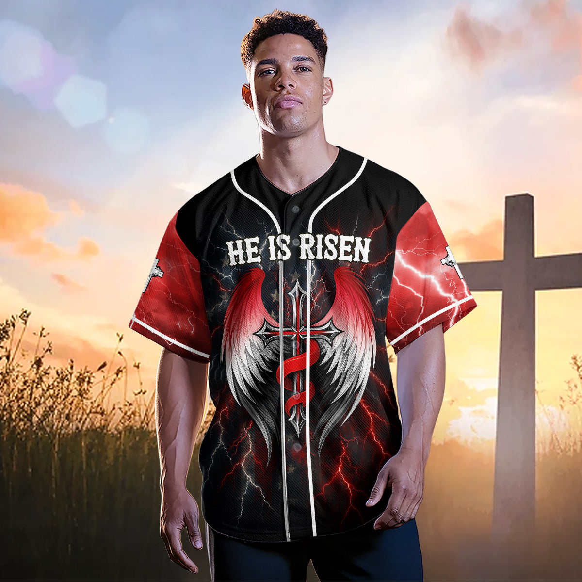 He Is Risen Baseball Jersey