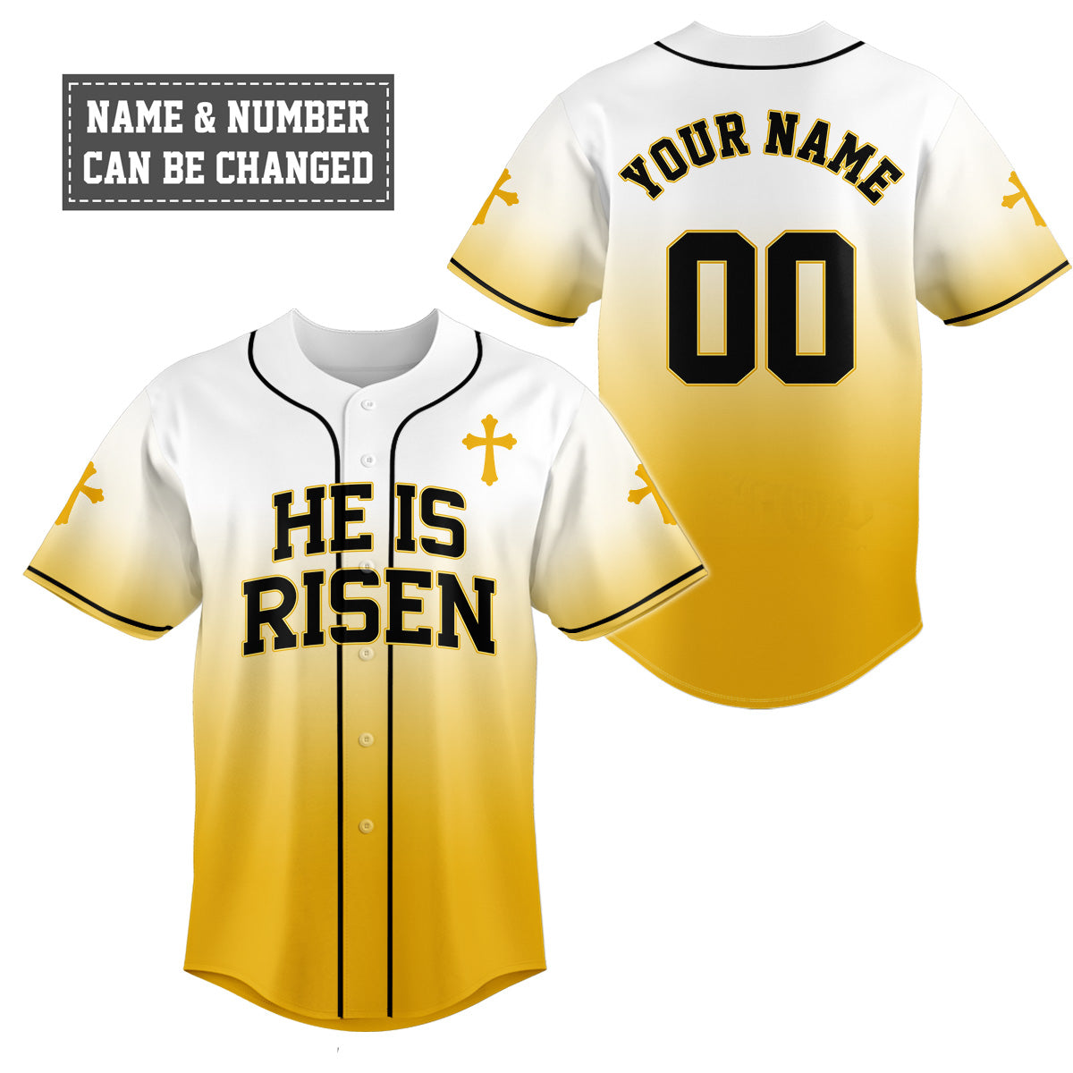 He Is Risen Gradient Baseball Jersey