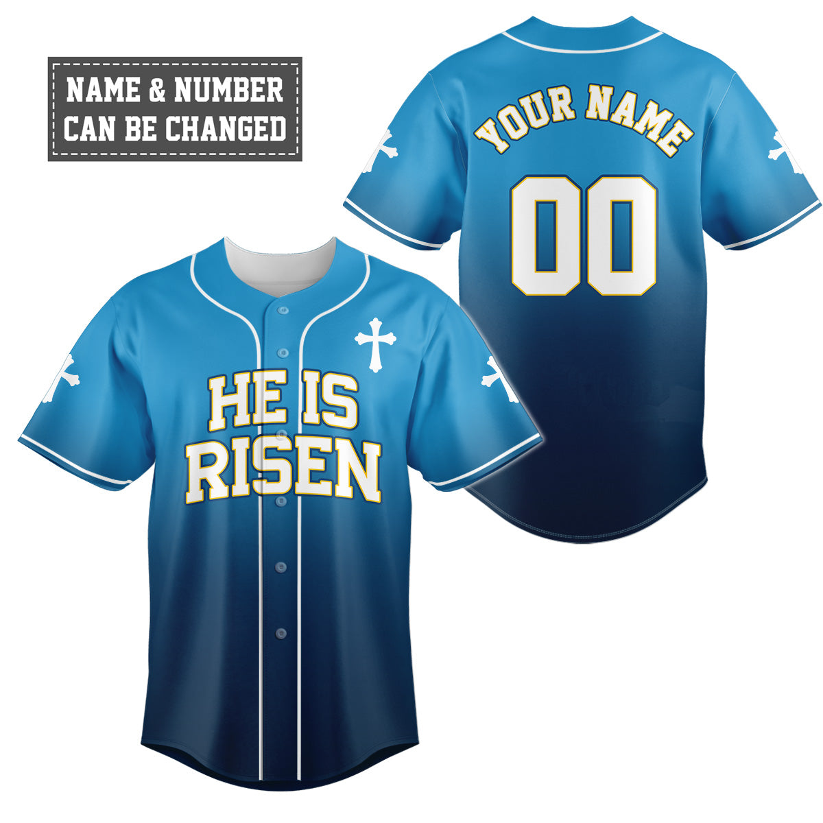 He Is Risen Gradient Baseball Jersey