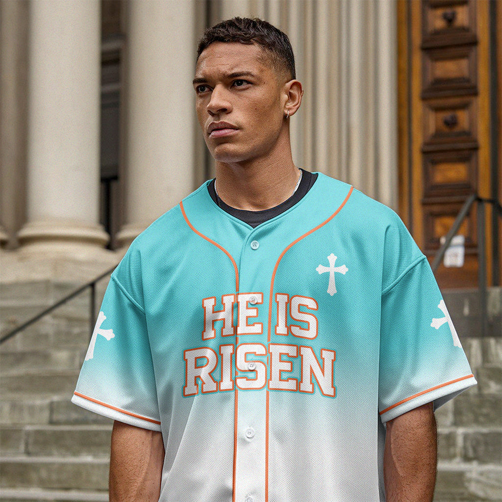 He Is Risen Gradient Baseball Jersey