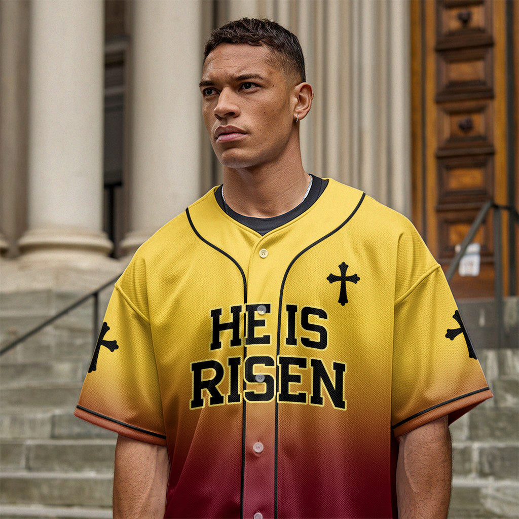 He Is Risen Gradient Baseball Jersey