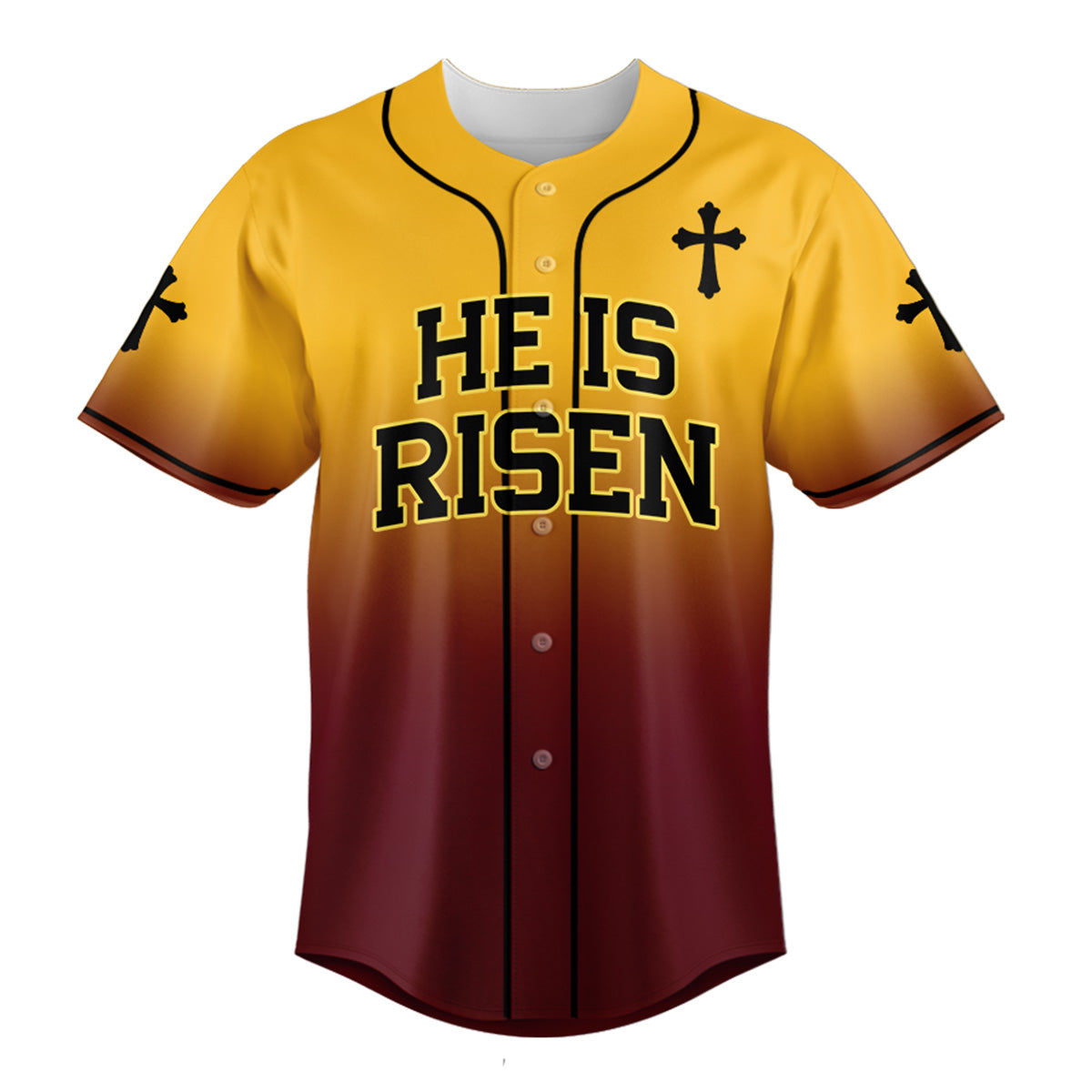 He Is Risen Gradient Baseball Jersey