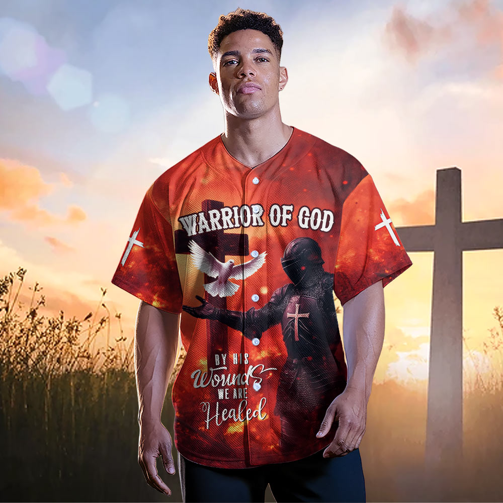 By His Wounds We Are Healed Baseball Jersey
