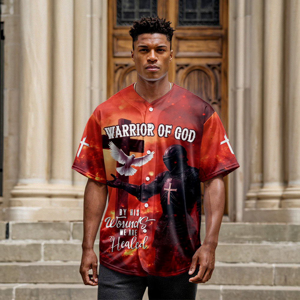 By His Wounds We Are Healed Baseball Jersey