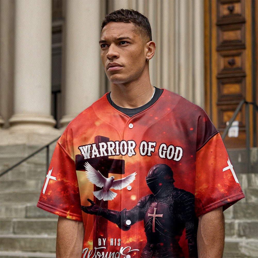 By His Wounds We Are Healed Baseball Jersey