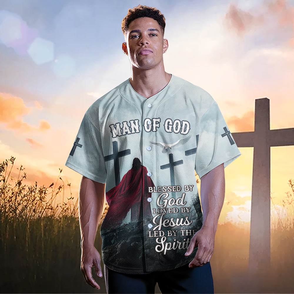 Blessed by GOD Loved by JESUS Led by the SPIRIT Baseball Jersey