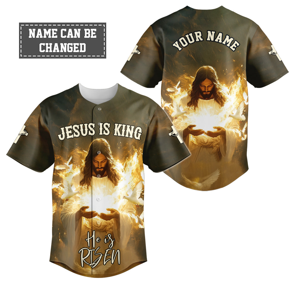 He Is Risen Custom Name Baseball Jersey