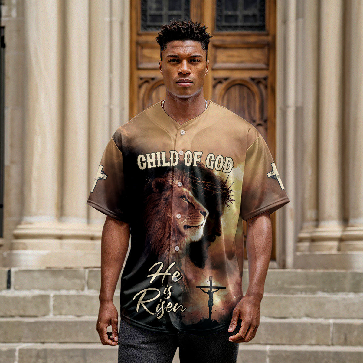 Child of God He Is Risen Baseball Jersey 2