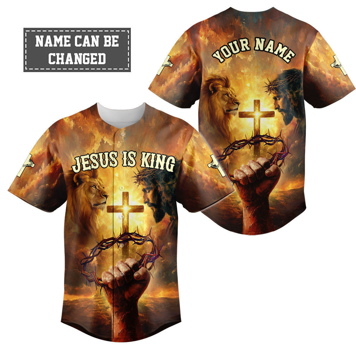 Jesus Is King Custom Name Baseball Jersey