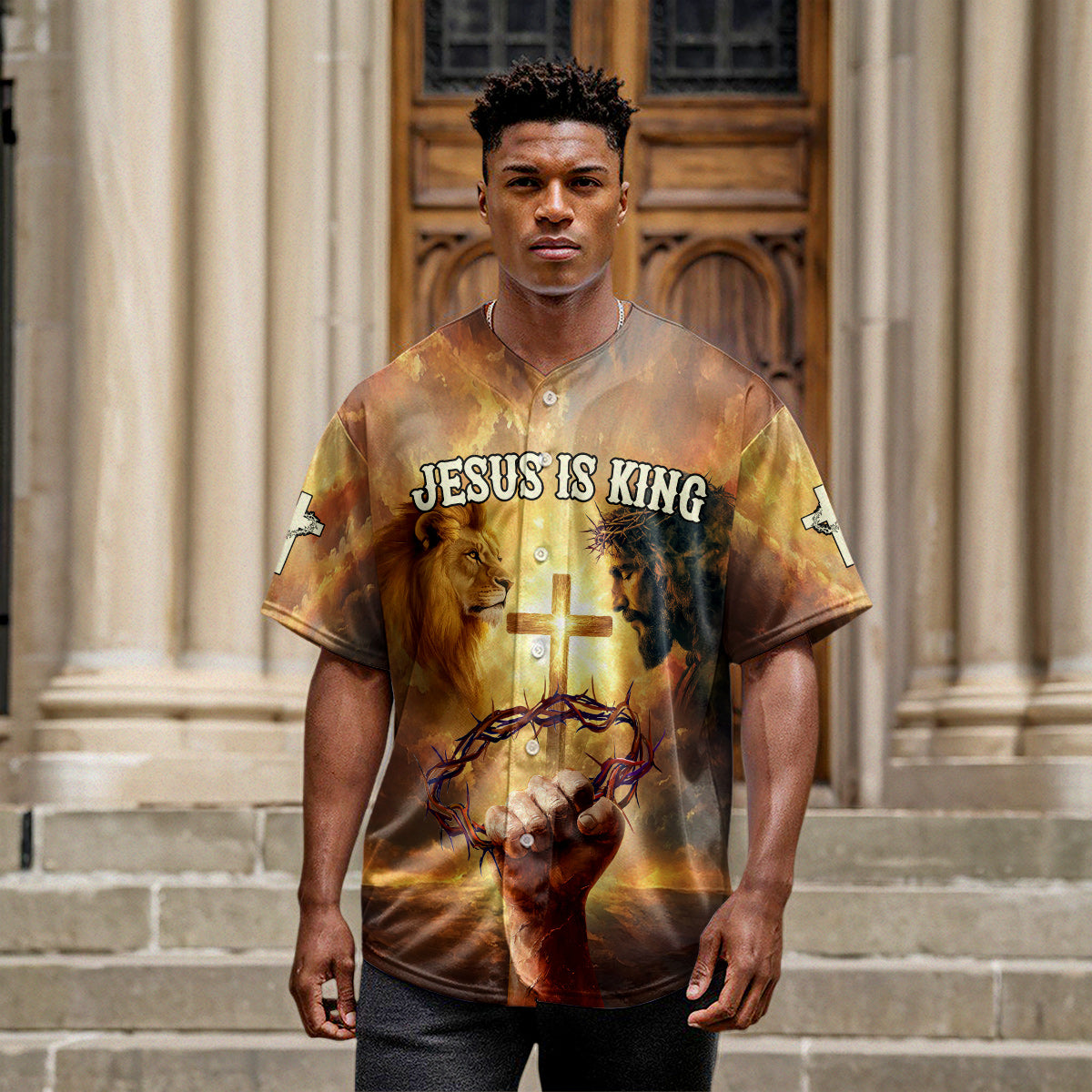 Jesus Is King Custom Name Baseball Jersey