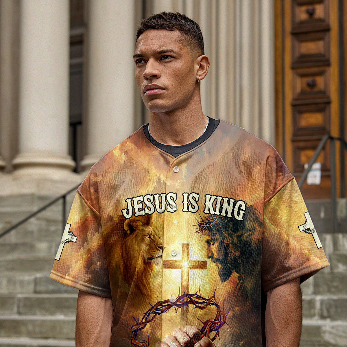 Jesus Is King Custom Name Baseball Jersey