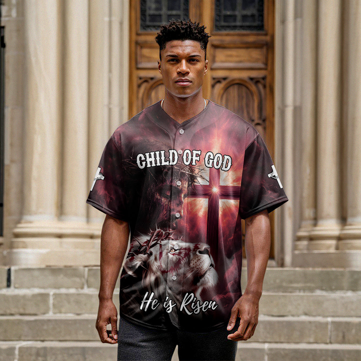Child of God Red Cross Baseball Jersey Deal