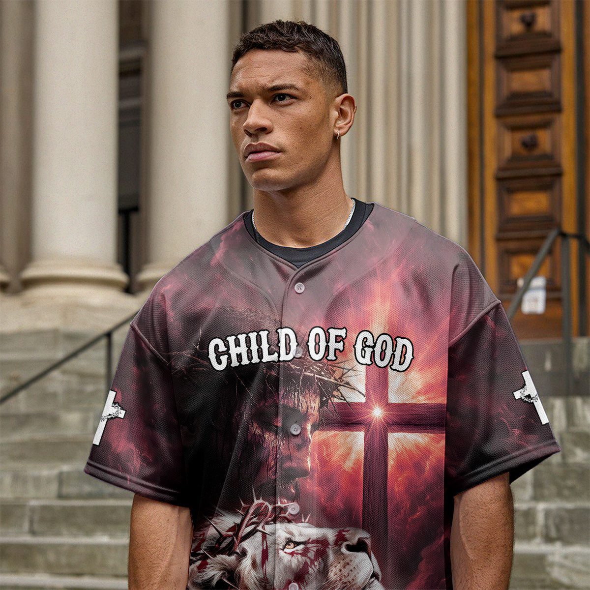 Child Of God Risen Warrior Baseball Jersey