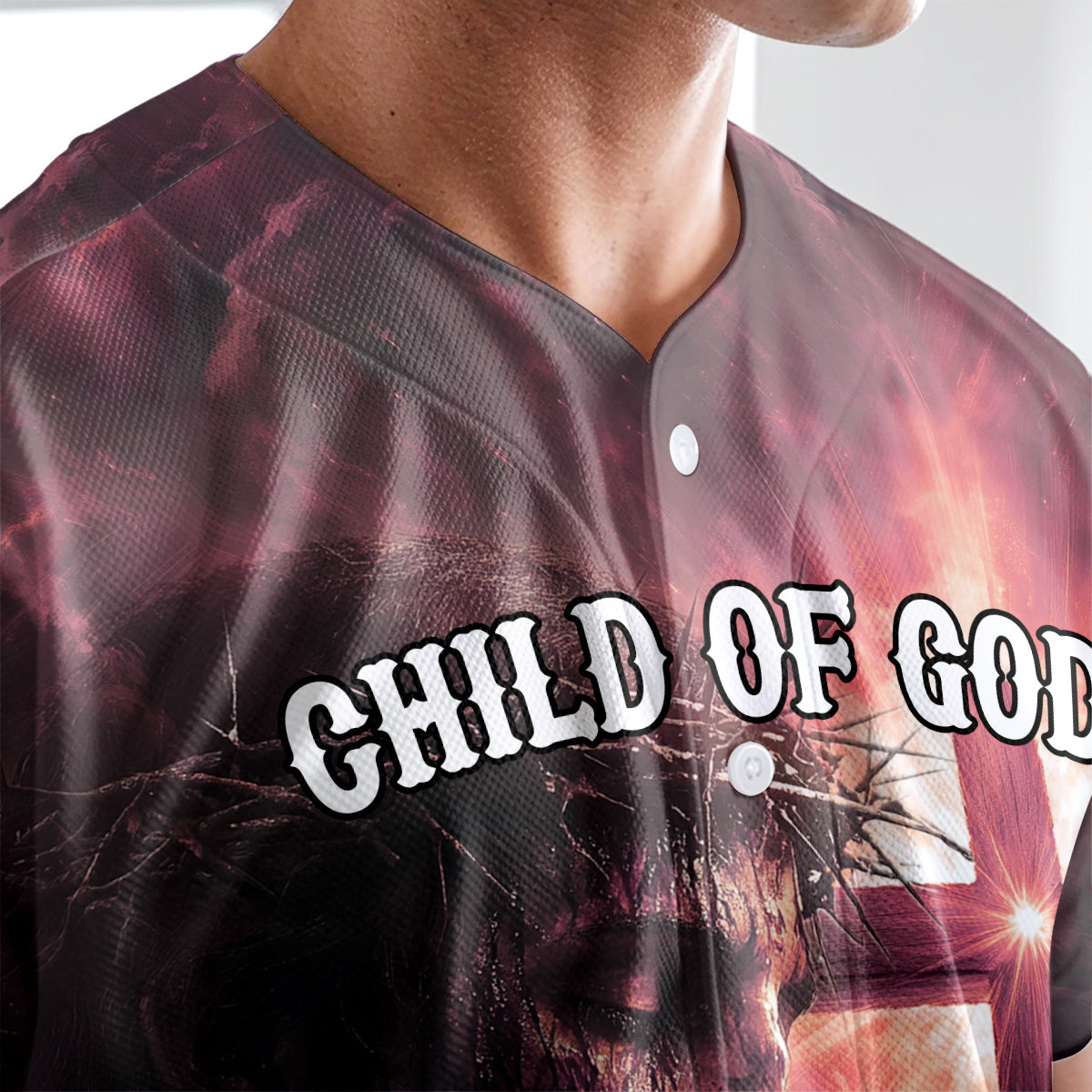 Child of God Red Cross Baseball Jersey Deal