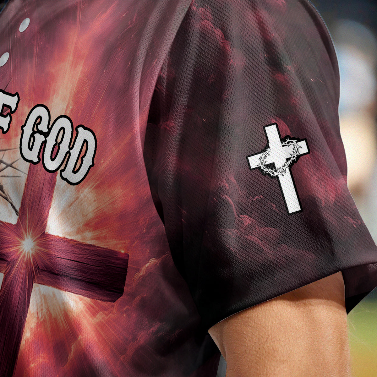 Child of God Red Cross Baseball Jersey