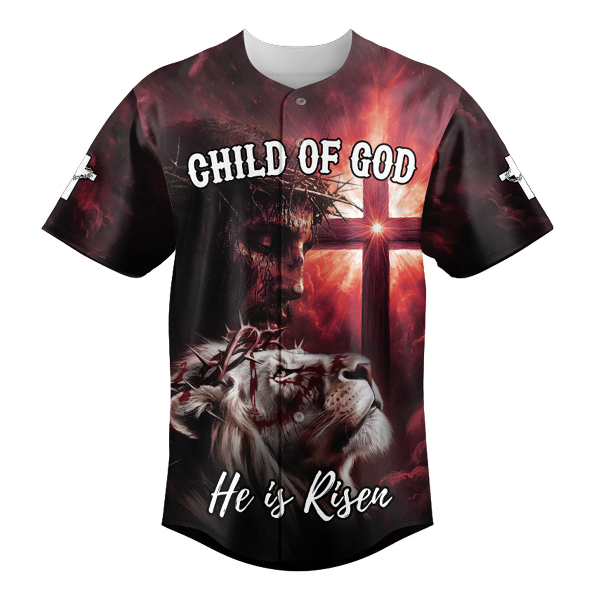 Child of God Red Cross Baseball Jersey