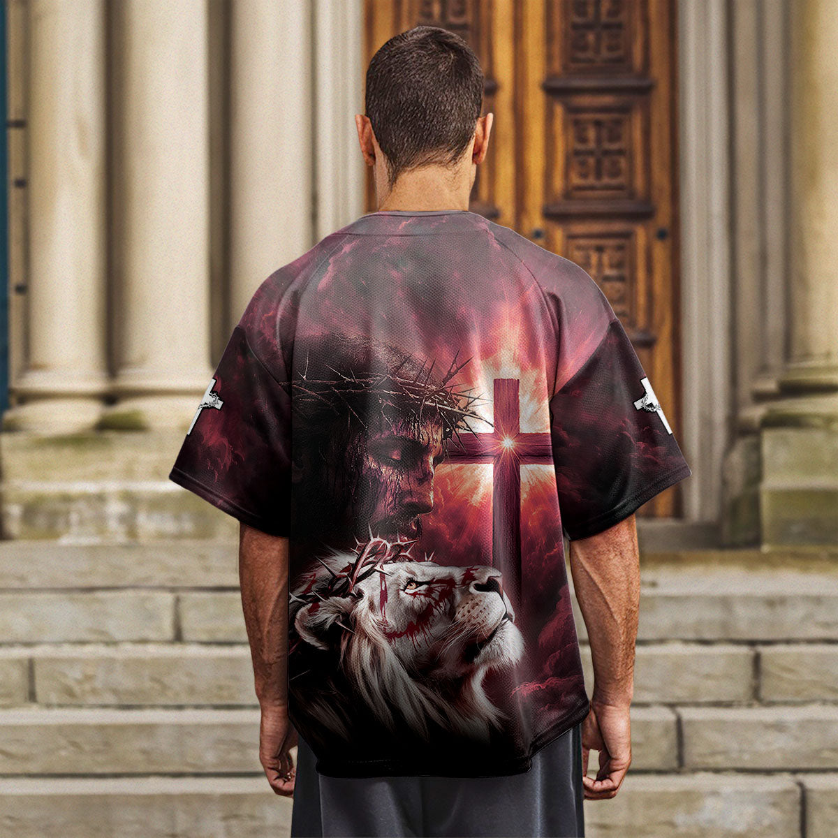 Child of God Red Cross Baseball Jersey Deal