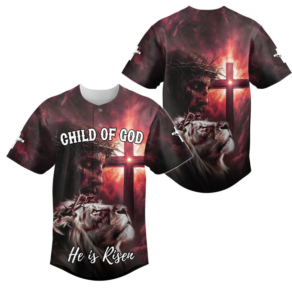 Child of God Red Cross Baseball Jersey