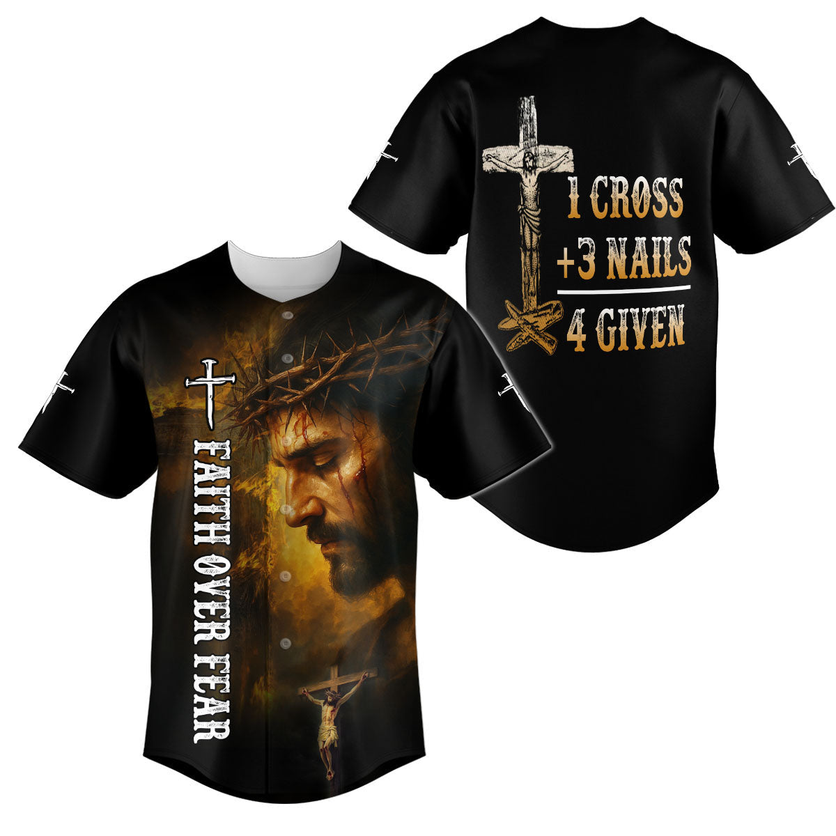 1 Cross 3 Nails 4 Given Baseball Jersey