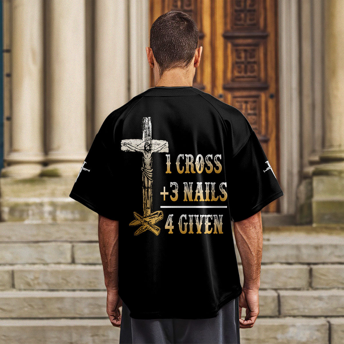 1 Cross 3 Nails 4 Given Baseball Jersey