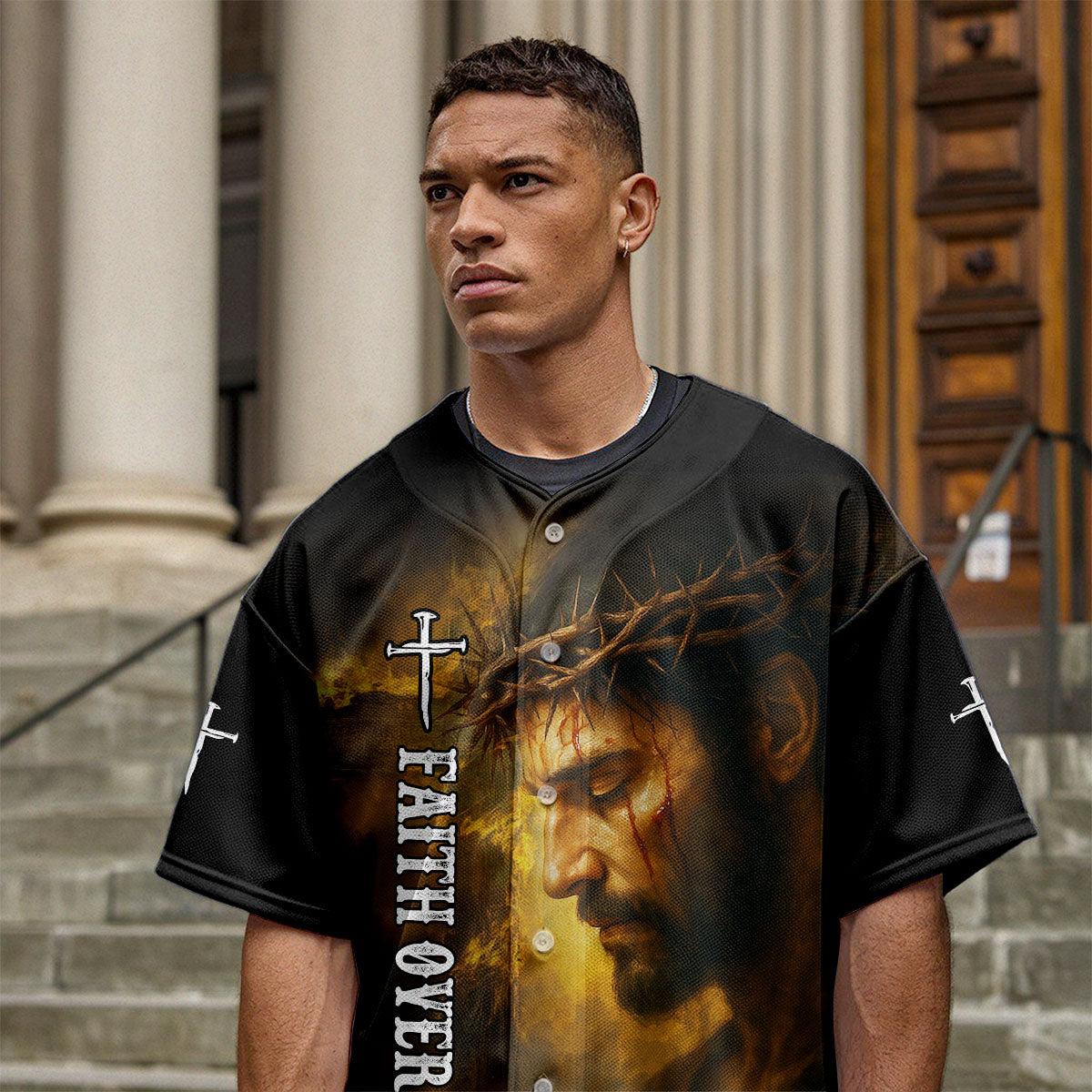 1 Cross 3 Nails 4 Given Baseball Jersey Deal