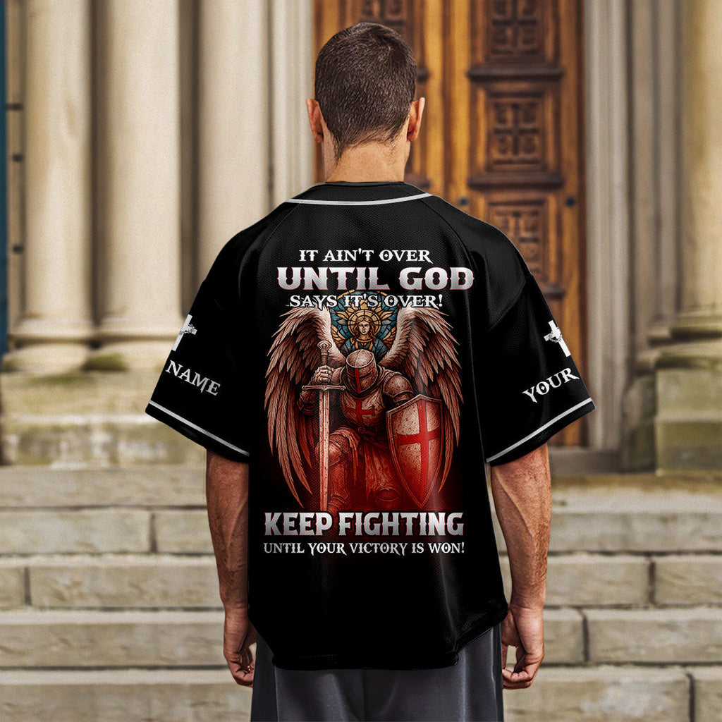 It Ain't Over Until God Custom Name Baseball Jersey
