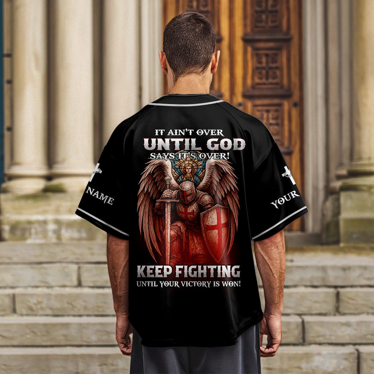It Ain't Over Until God Custom Name Baseball Jersey