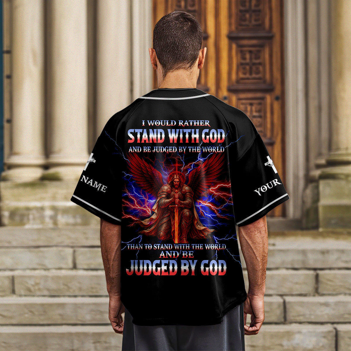 I Would Rather Stand With God Custom Name Baseball Jersey