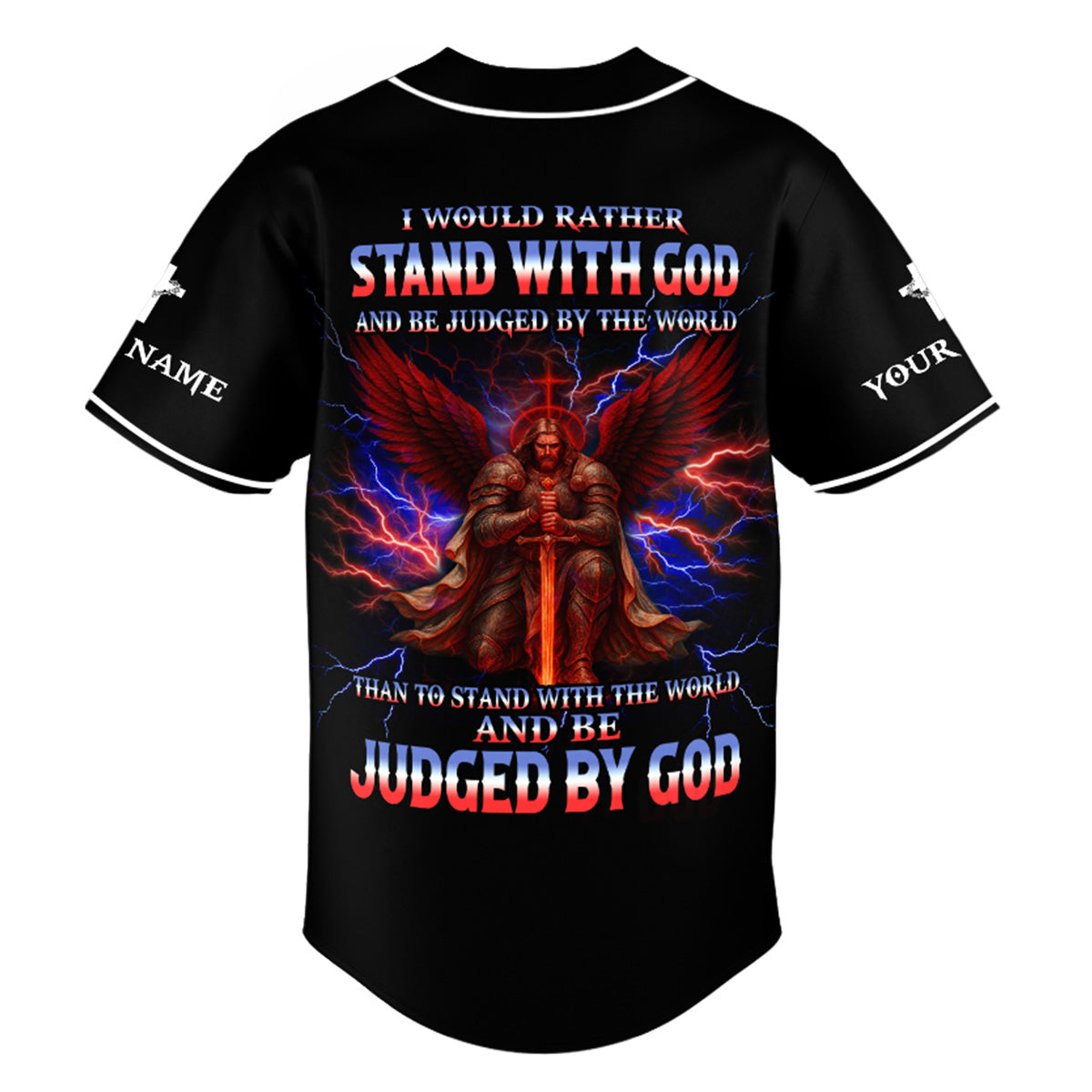 I Would Rather Stand With God Custom Name Baseball Jersey