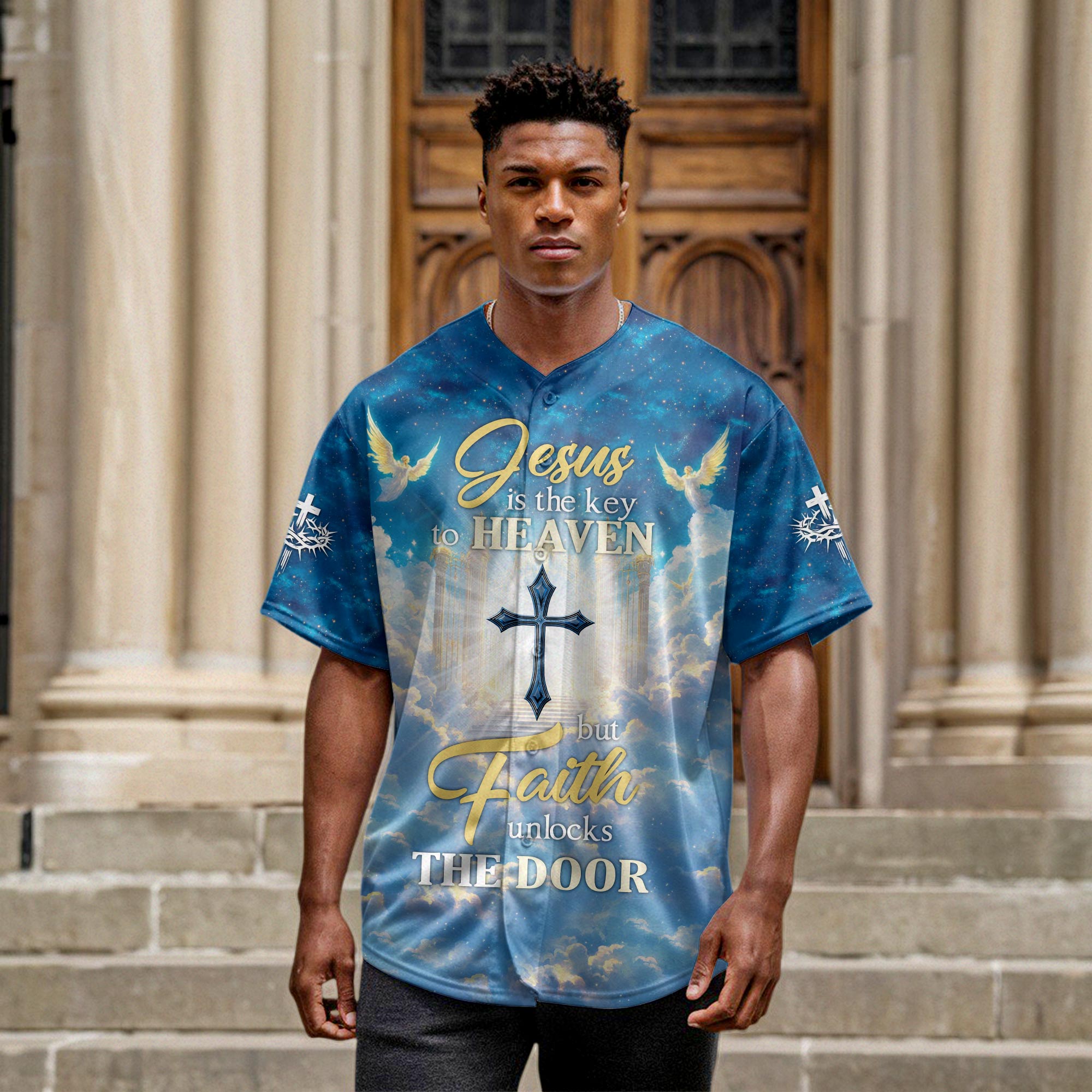 Jesus is the Key to Heaven Custom Name Baseball Jersey