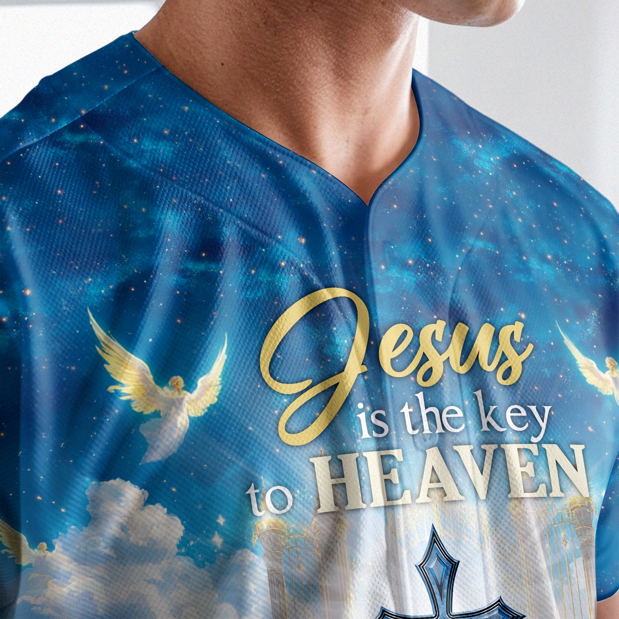 Jesus is the Key to Heaven Custom Name Baseball Jersey