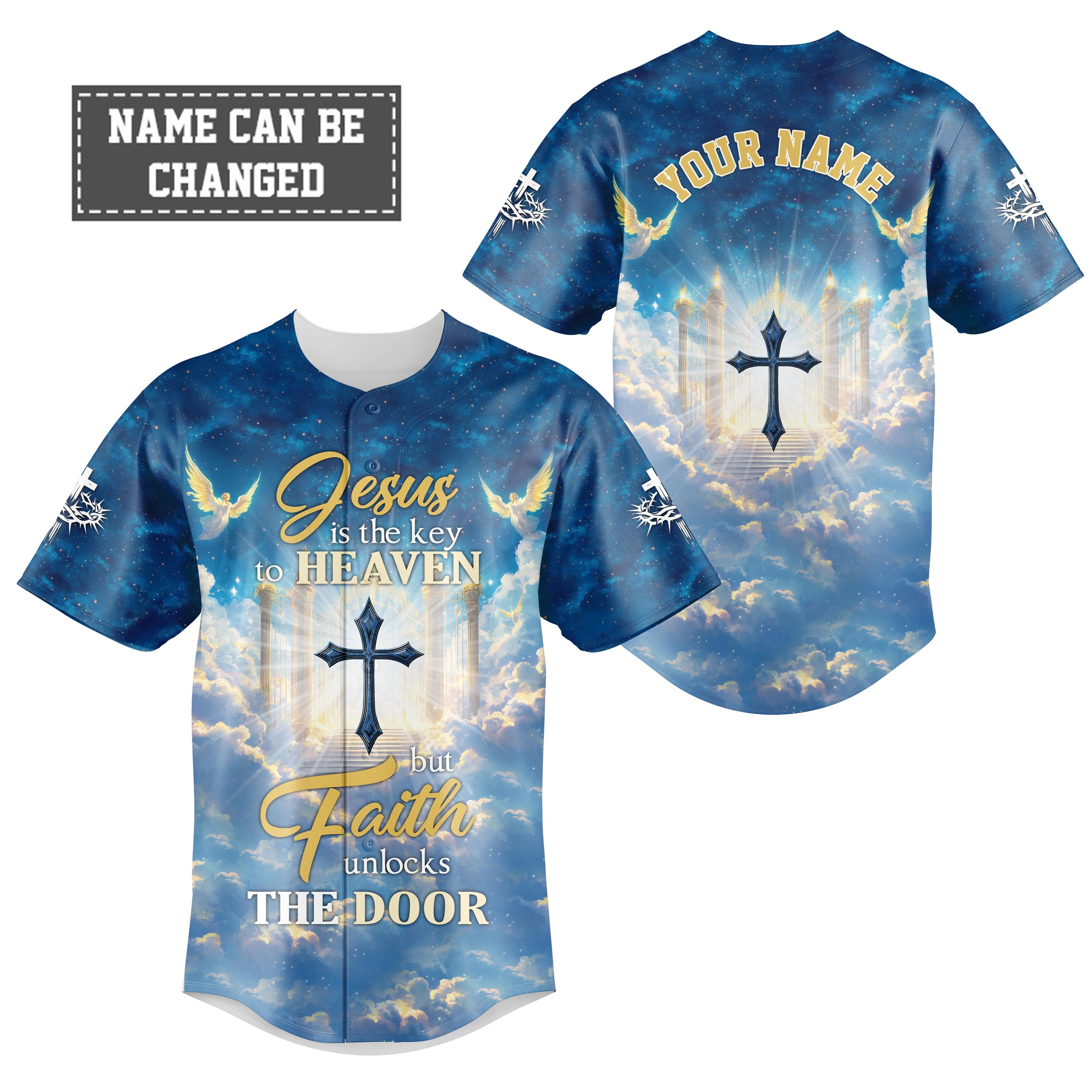 Jesus is the Key to Heaven Custom Name Baseball Jersey