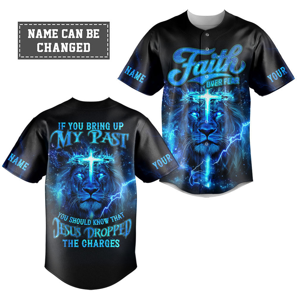 Jesus Dropped The Charges Lion Custom Name Baseball Jersey