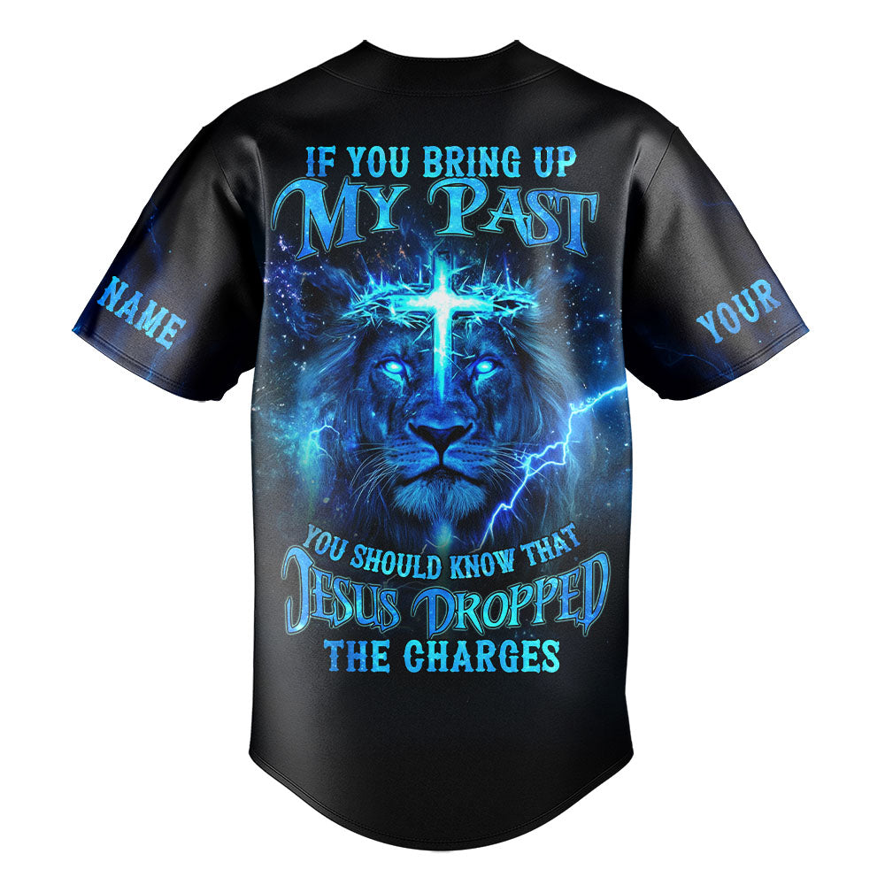 Jesus Dropped The Charges Lion Custom Name Baseball Jersey