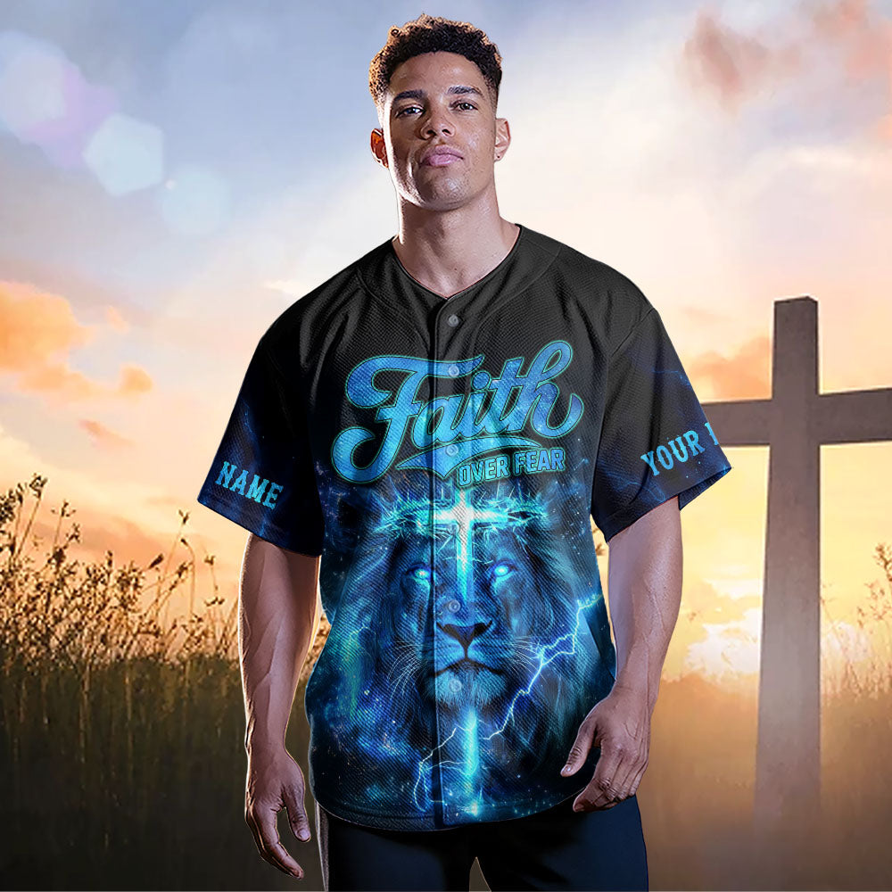 Jesus Dropped The Charges Lion Custom Name Baseball Jersey