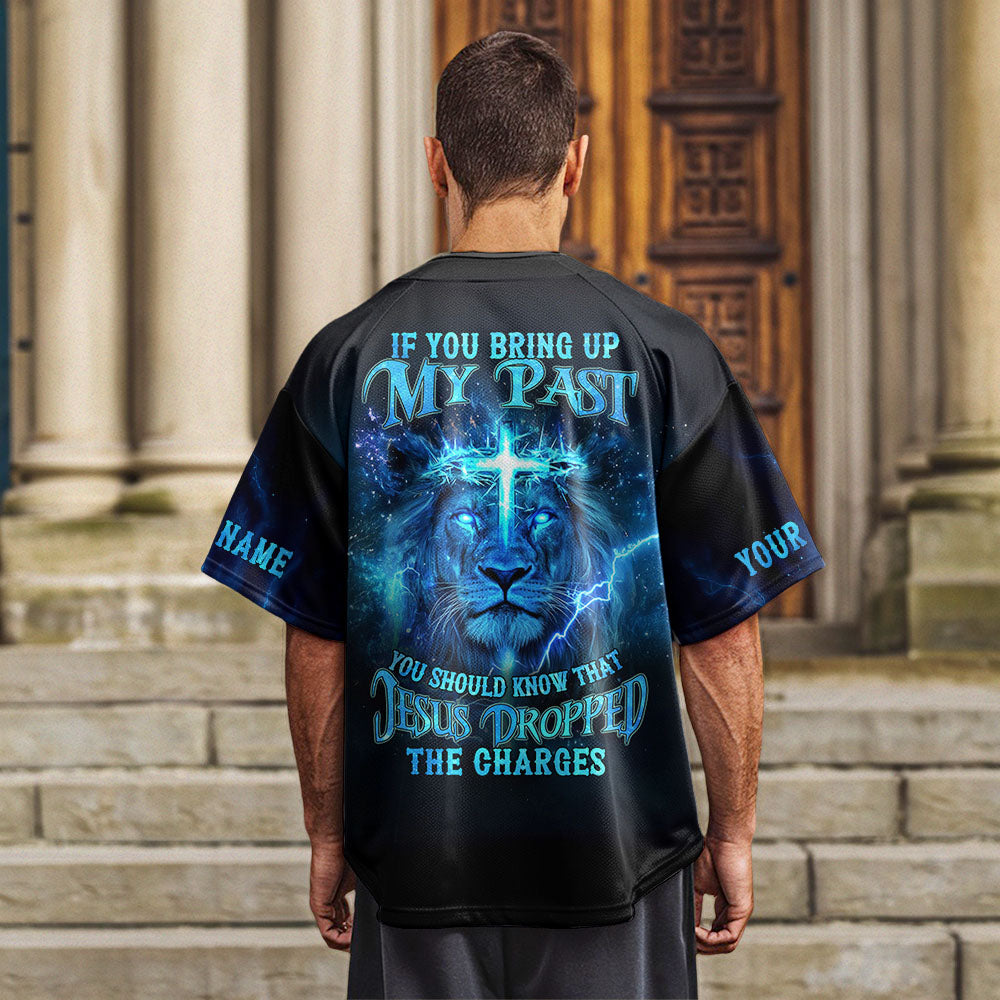 Jesus Dropped The Charges Lion Custom Name Baseball Jersey
