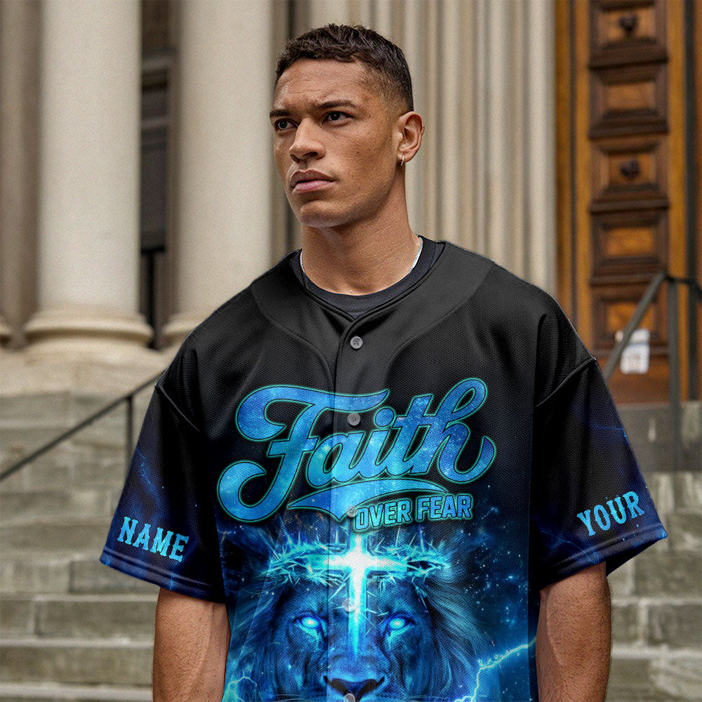 Jesus Dropped The Charges Lion Custom Name Baseball Jersey