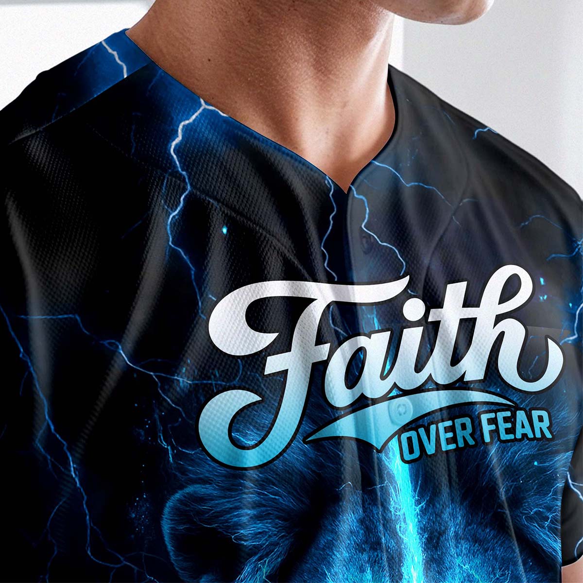 Even In Darkness I See His Light Custom Name Baseball Jersey