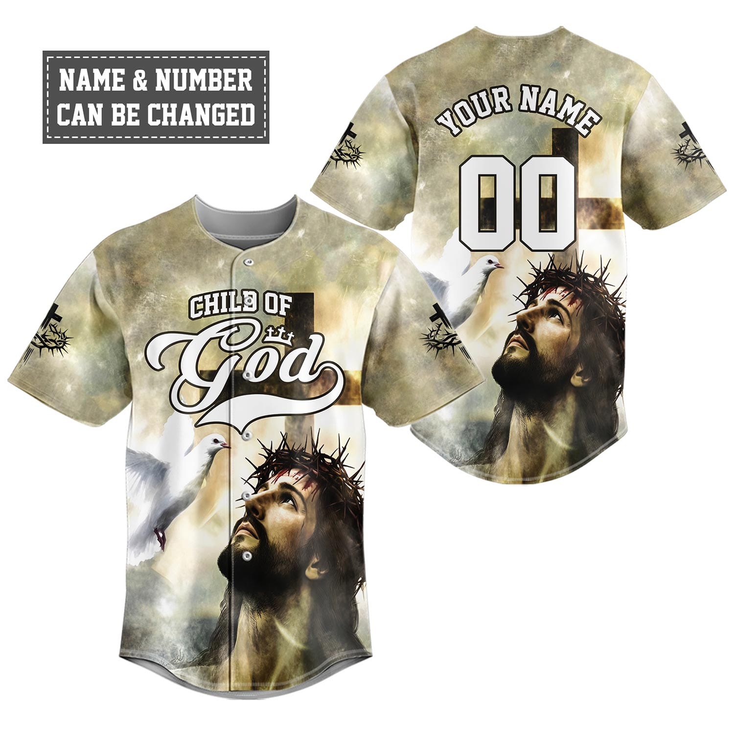 Child of God – Divine Grace Jesus Baseball Jersey