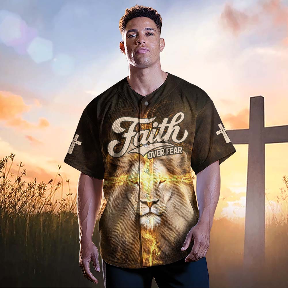 Faith over Fear Lion of Judah Baseball Jersey Deal