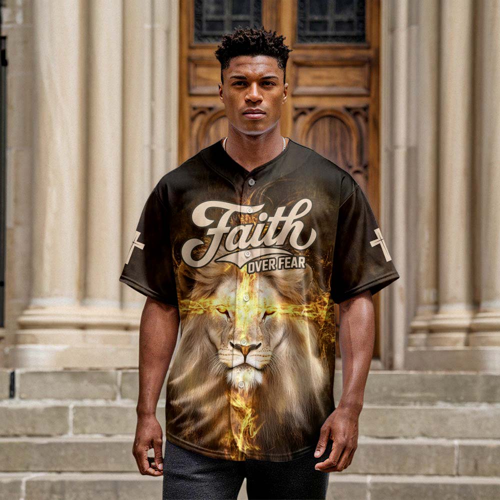 Faith over Fear Lion of Judah Baseball Jersey Deal